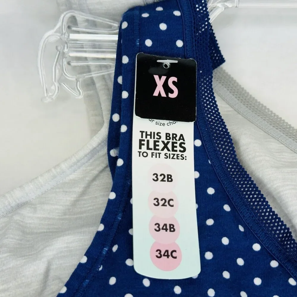 Playtex Nursing Pullover Sleep Bra Wireless Wicking Cool Comfort Set of 2 XS NEW